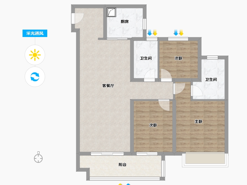 江苏省-镇江市-奥园·誉峰澜樾庭-94.41-户型库-采光通风