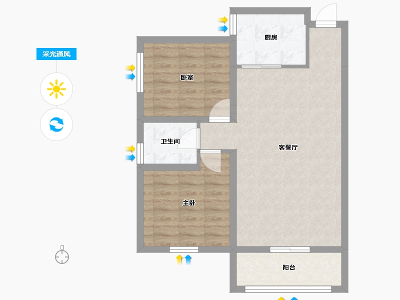 陕西省-西安市-景祥·君悦-63.18-户型库-采光通风