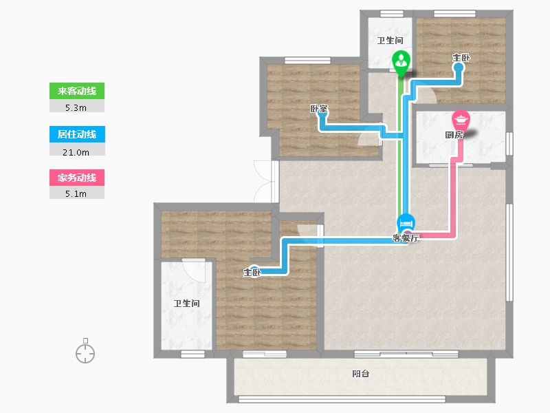 陕西省-西安市-金地·玖峯悦-110.78-户型库-动静线