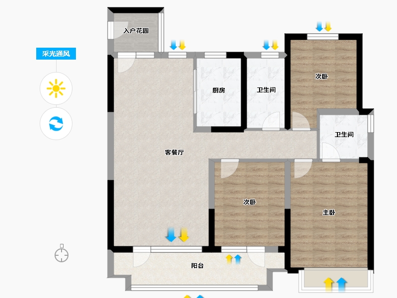 山东省-青岛市-瑞源·和苑-101.00-户型库-采光通风