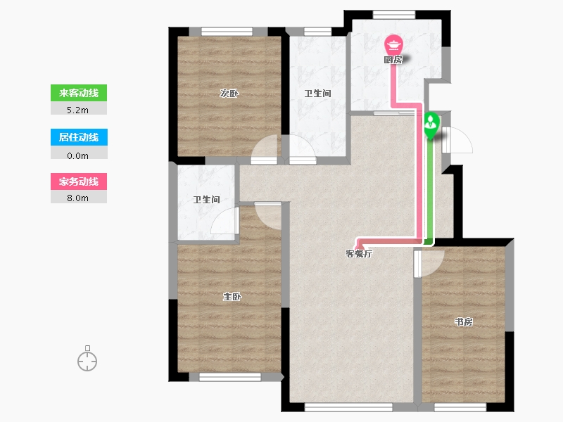 辽宁省-鞍山市-中南·学府壹号二期-86.66-户型库-动静线