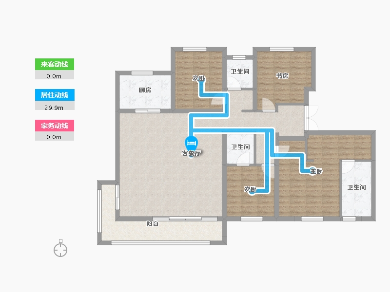 陕西省-西安市-金地·玖峯悦-129.57-户型库-动静线