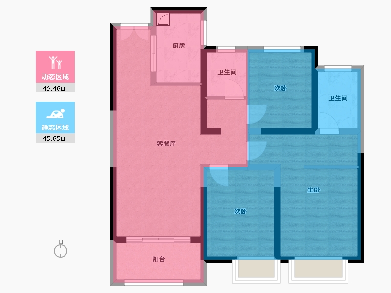 江苏省-徐州市-恒盛新城-84.00-户型库-动静分区