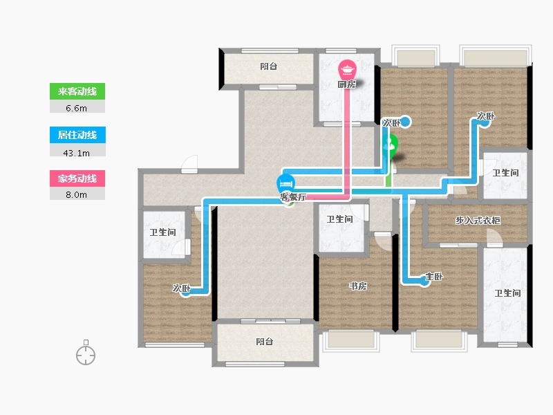 湖南省-长沙市-运达滨河广场-203.92-户型库-动静线