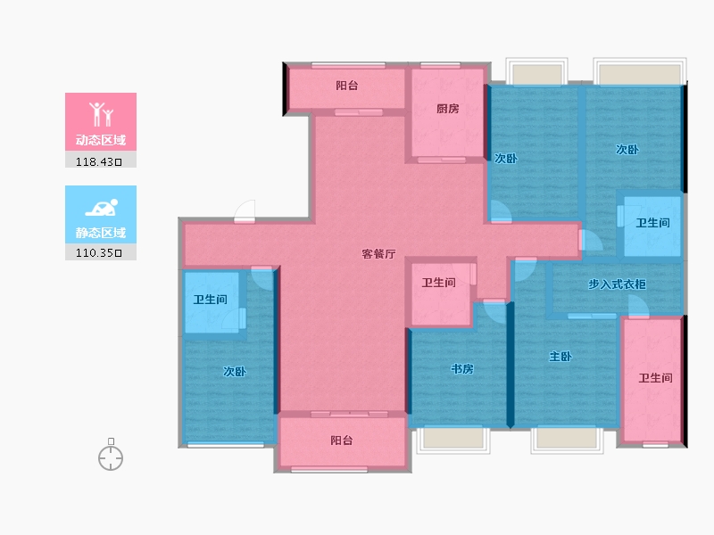 湖南省-长沙市-运达滨河广场-203.92-户型库-动静分区