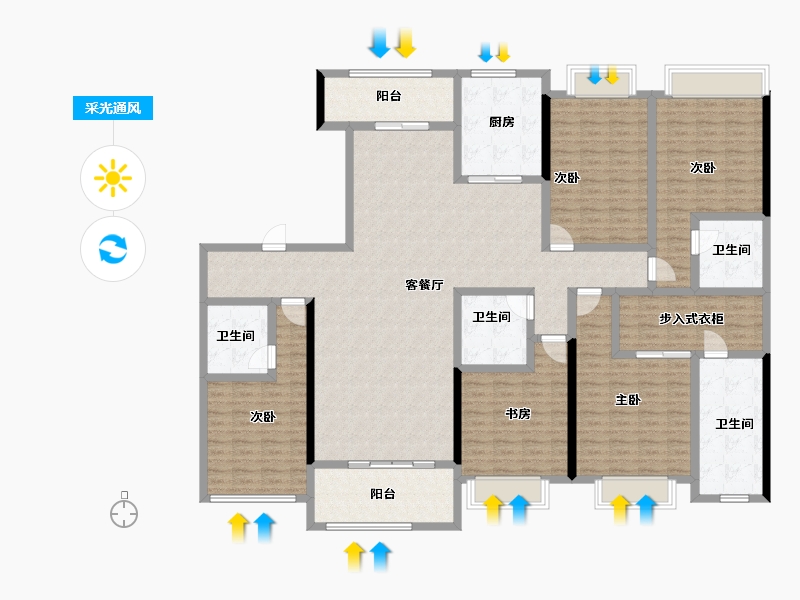 湖南省-长沙市-运达滨河广场-203.92-户型库-采光通风