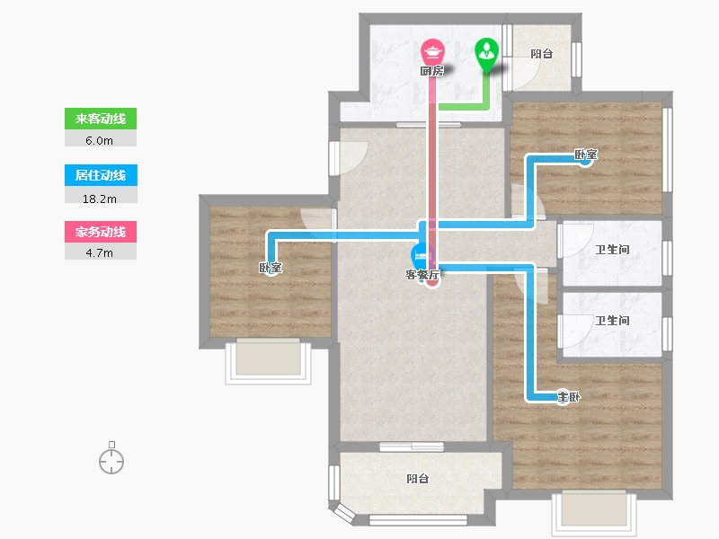 黑龙江省-鹤岗市-颐城栖湾里-82.62-户型库-动静线