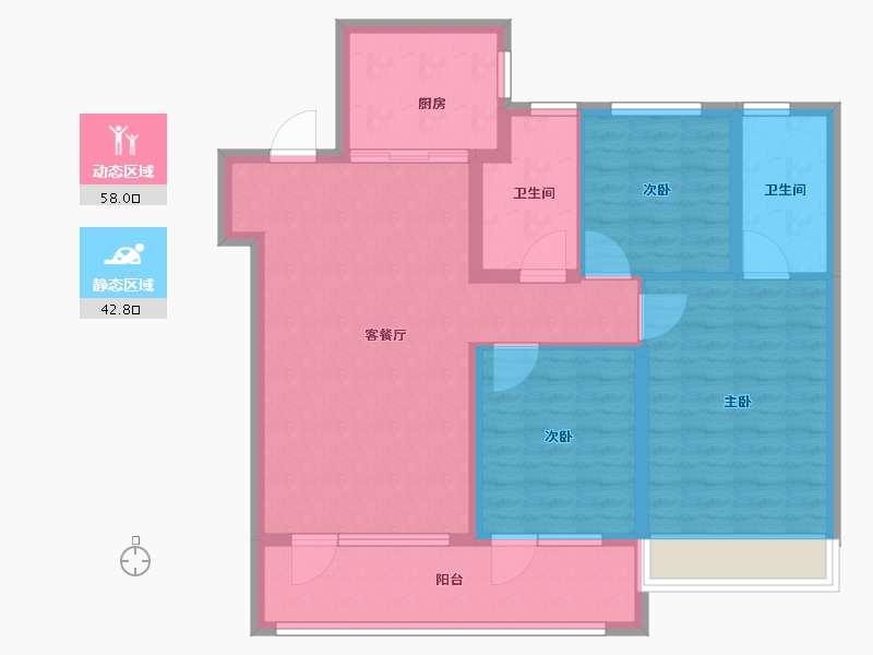 山东省-青岛市-森林公园-90.00-户型库-动静分区