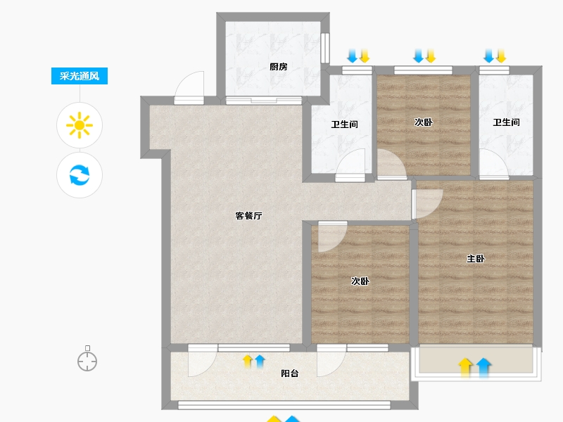 山东省-青岛市-森林公园-90.00-户型库-采光通风