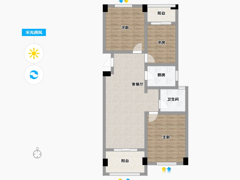 浙江省-金华市-五星壹號-82.83-户型库-采光通风