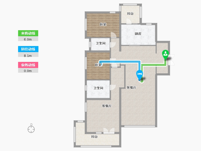 北京-北京市-阳光上东-162.80-户型库-动静线