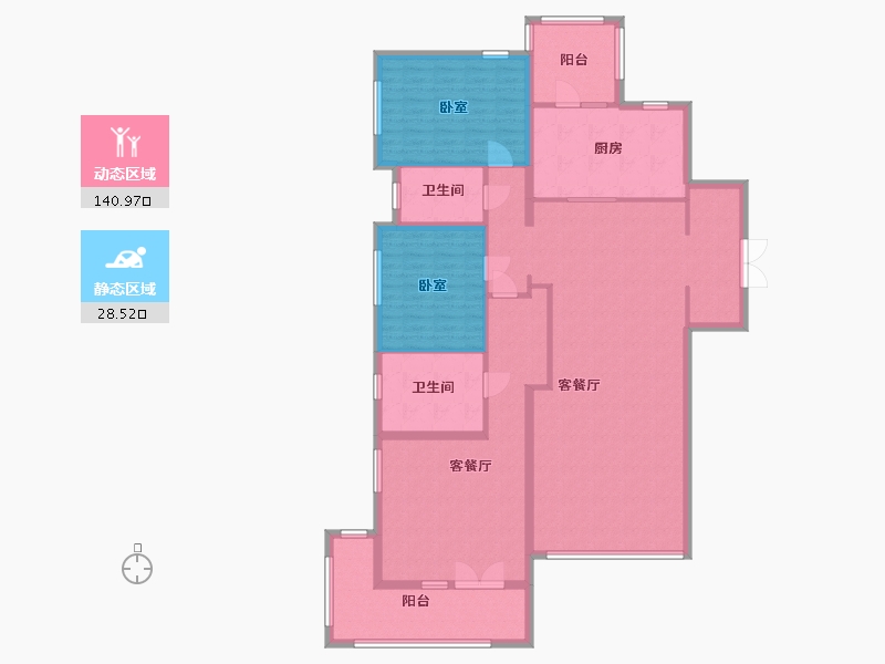 北京-北京市-阳光上东-162.80-户型库-动静分区