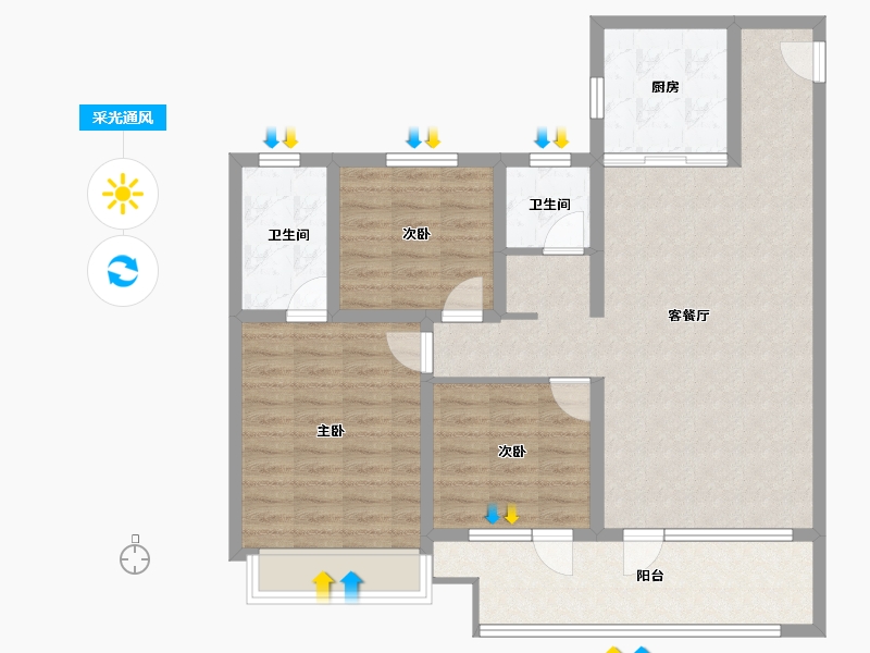 山东省-青岛市-融海·启城-99.00-户型库-采光通风