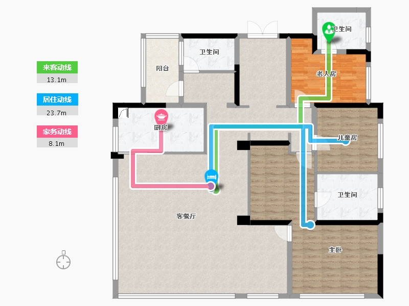 贵州省-贵阳市-中铁阅花溪-154.20-户型库-动静线