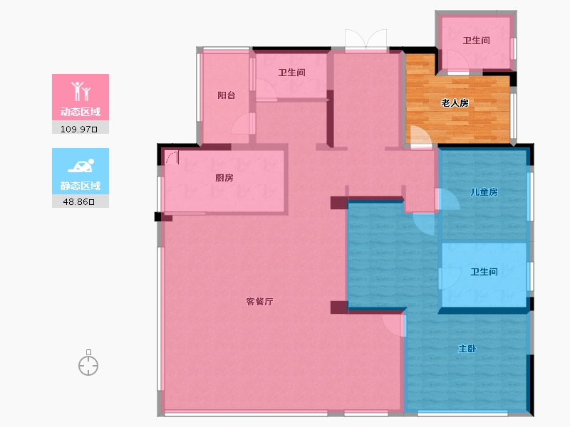 贵州省-贵阳市-中铁阅花溪-154.20-户型库-动静分区