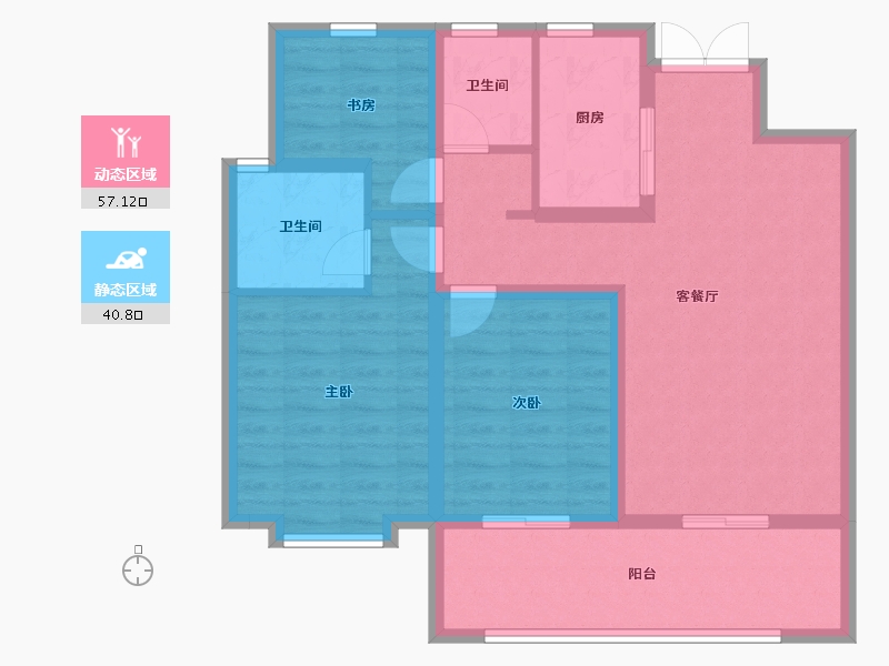 陕西省-西安市-嘉兴业源著-87.20-户型库-动静分区