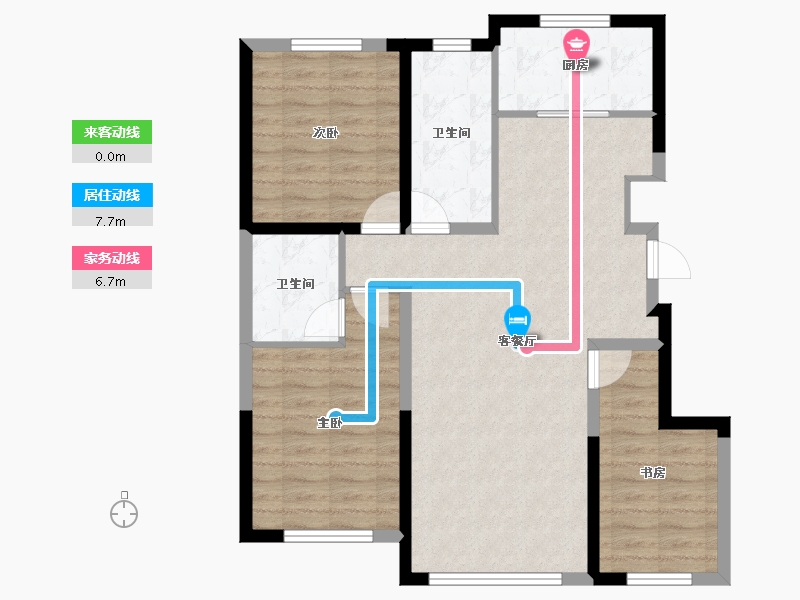 辽宁省-鞍山市-中南·学府壹号二期-86.88-户型库-动静线