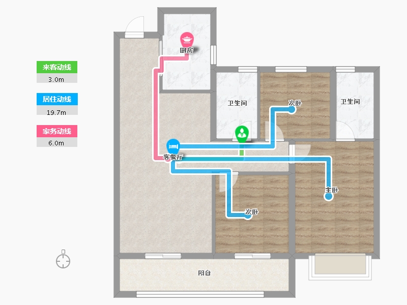 陕西省-西安市-泷悦长安-86.40-户型库-动静线