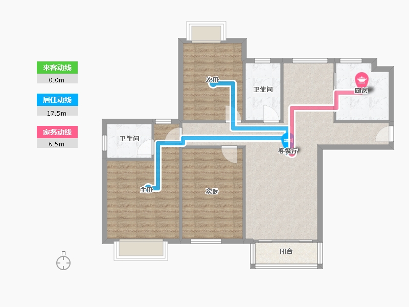 江苏省-苏州市-培江园-西区-119.00-户型库-动静线