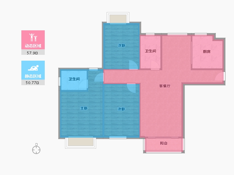 江苏省-苏州市-培江园-西区-119.00-户型库-动静分区