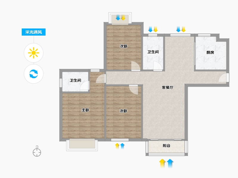 江苏省-苏州市-培江园-西区-119.00-户型库-采光通风