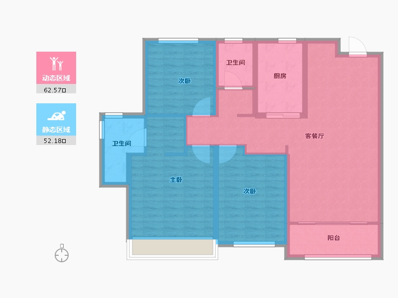 山东省-青岛市-水岸樾园-103.00-户型库-动静分区