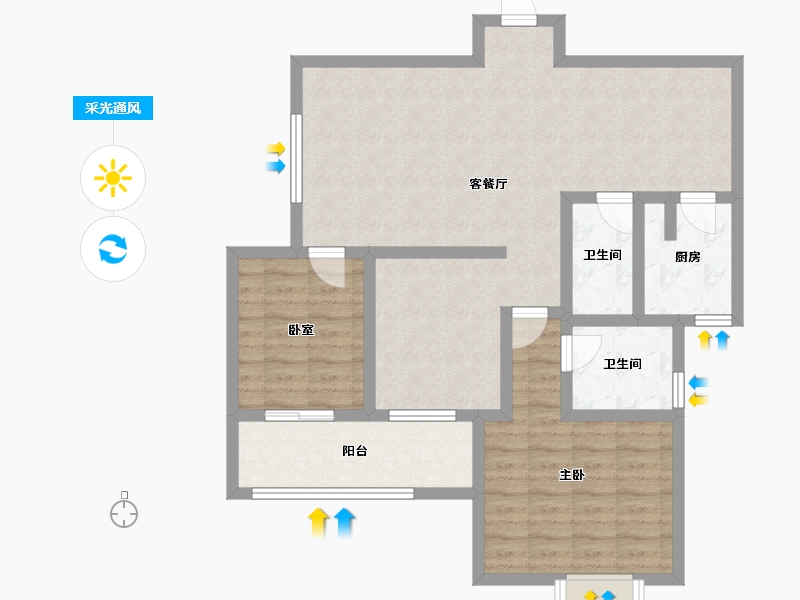 陕西省-西安市-景祥·君悦-92.16-户型库-采光通风