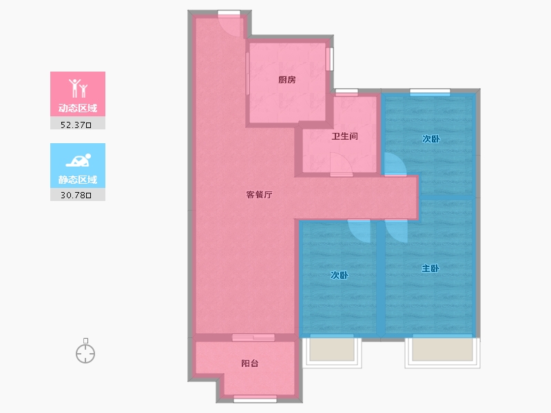 青海省-西宁市-联发悦春山-73.60-户型库-动静分区