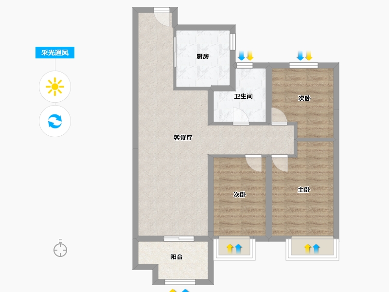 青海省-西宁市-联发悦春山-73.60-户型库-采光通风