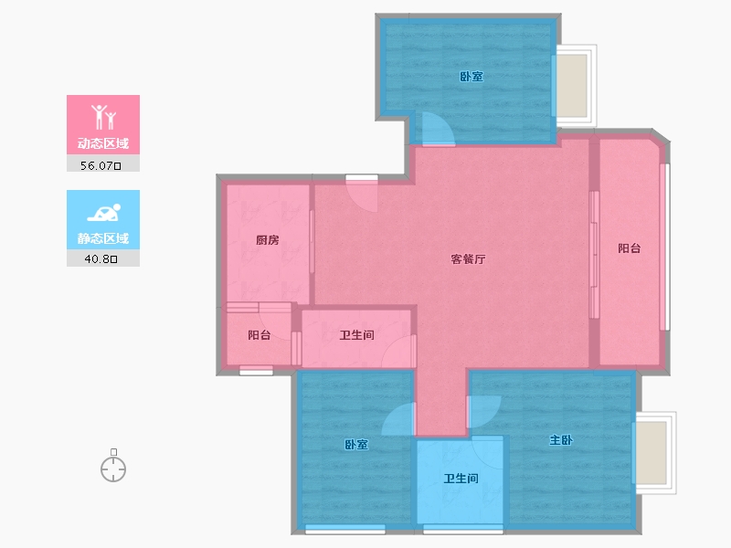 黑龙江省-鹤岗市-颐城栖湾里-87.75-户型库-动静分区