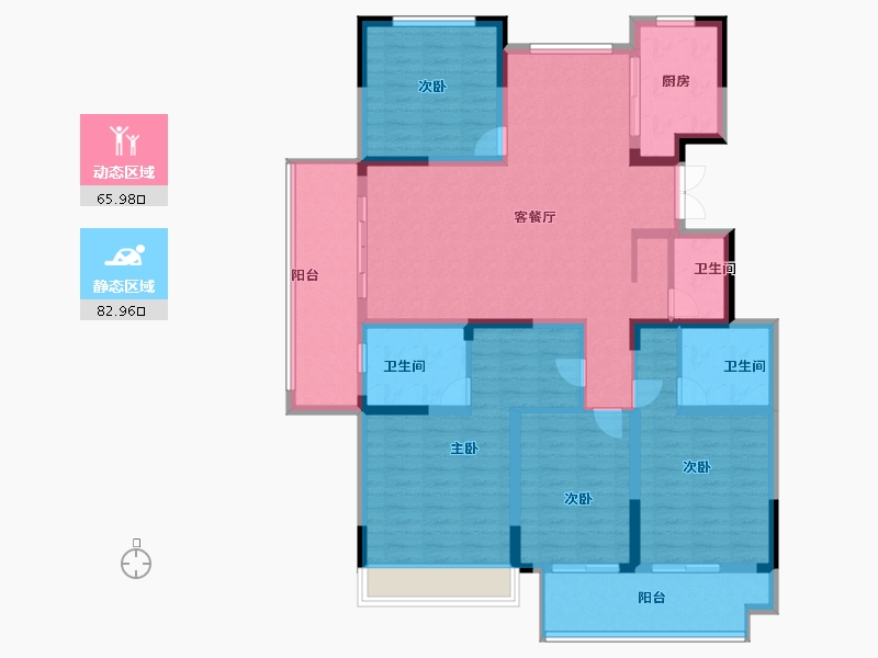 山东省-青岛市-蓝城少海尊邸-133.00-户型库-动静分区