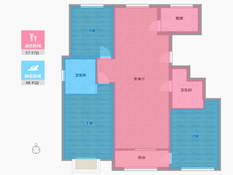 内蒙古自治区-乌海市-京海城-114.00-户型库-动静分区