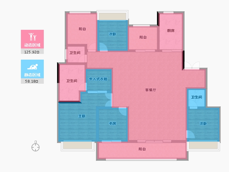 湖南省-长沙市-建发玖洲和玺-166.03-户型库-动静分区