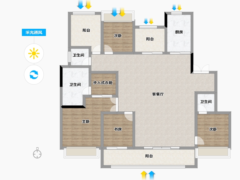 湖南省-长沙市-建发玖洲和玺-166.03-户型库-采光通风