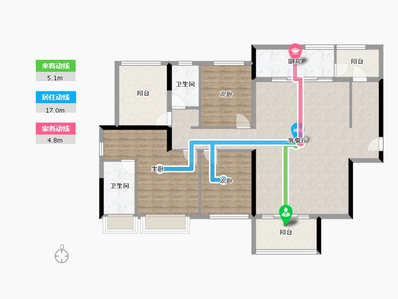 广东省-中山市-越秀建发·玺樾-132.00-户型库-动静线