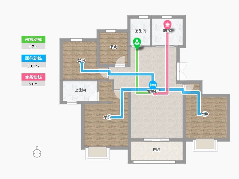 陕西省-西安市-嘉兴业源著-98.39-户型库-动静线