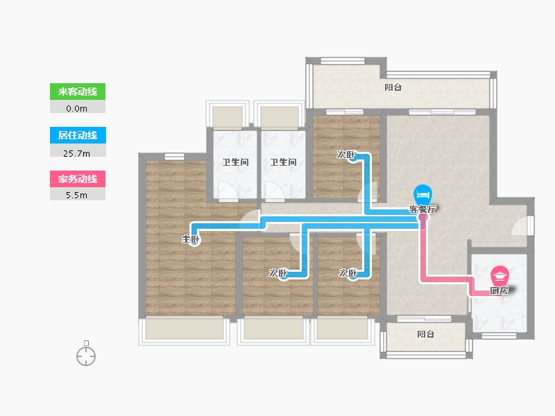 广东省-中山市-万科深业湾中新城-98.40-户型库-动静线