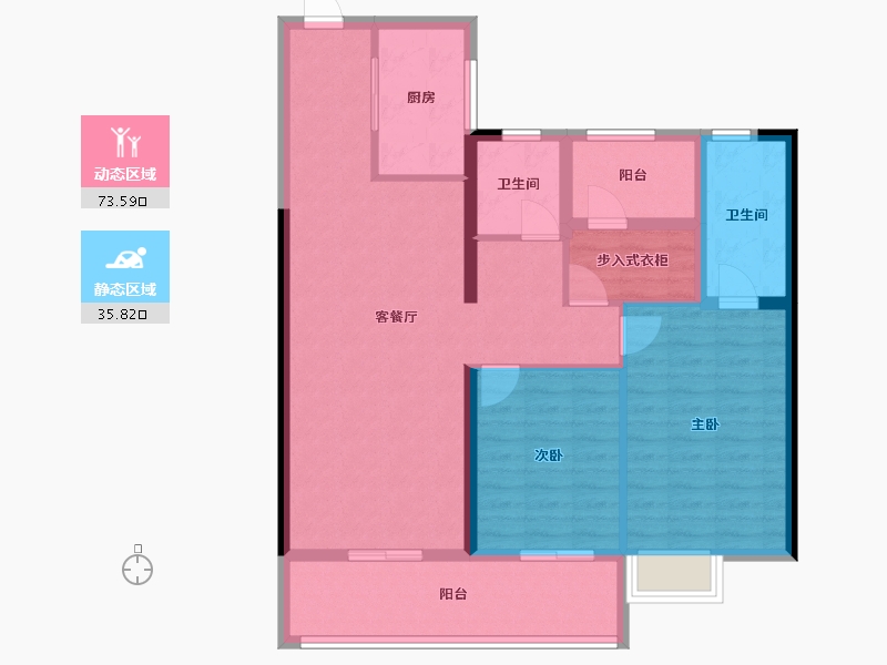 湖南省-长沙市-金地峯范-98.05-户型库-动静分区