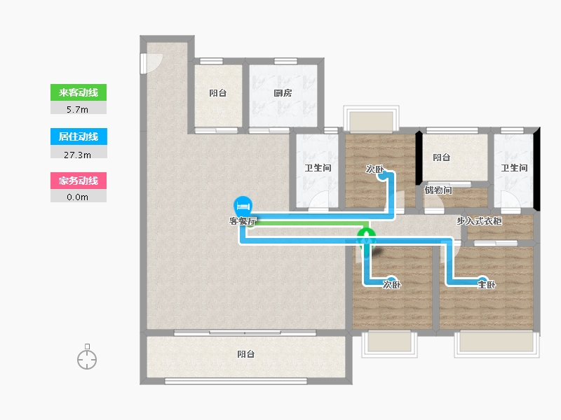 湖南省-长沙市-金地都会风华-136.35-户型库-动静线