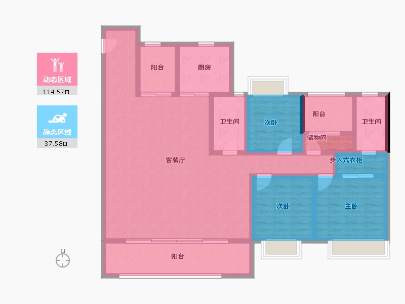 湖南省-长沙市-金地都会风华-136.35-户型库-动静分区