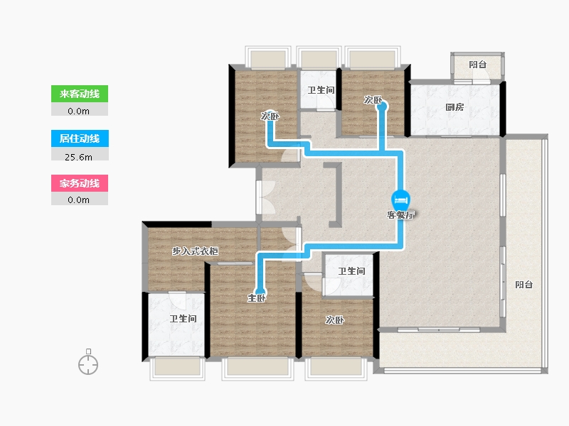 广东省-中山市-万科深业湾中新城-181.60-户型库-动静线