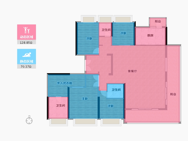 广东省-中山市-万科深业湾中新城-181.60-户型库-动静分区