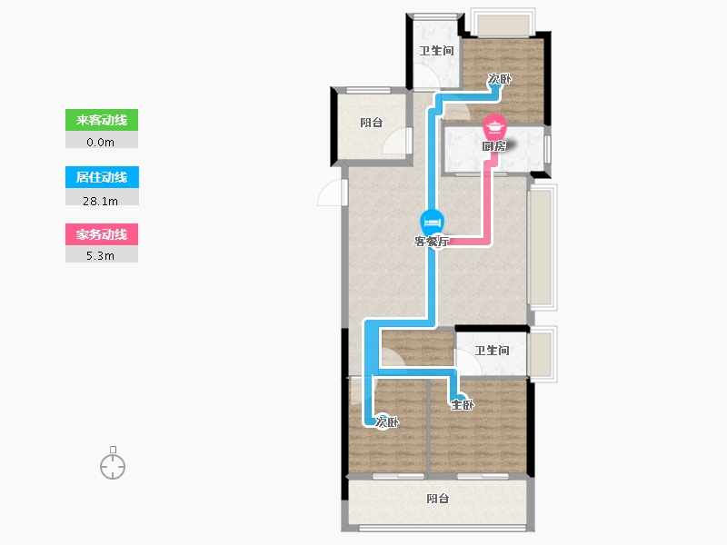 湖南省-长沙市-金地峯范-111.01-户型库-动静线