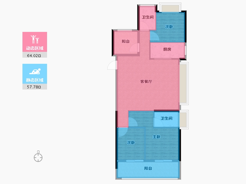 湖南省-长沙市-金地峯范-111.01-户型库-动静分区