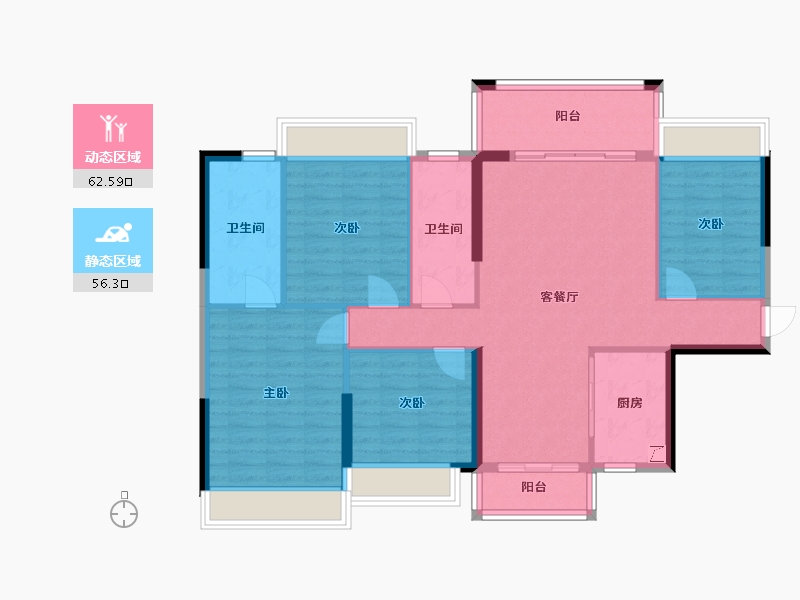 广西壮族自治区-贵港市-江南郡都-135.00-户型库-动静分区