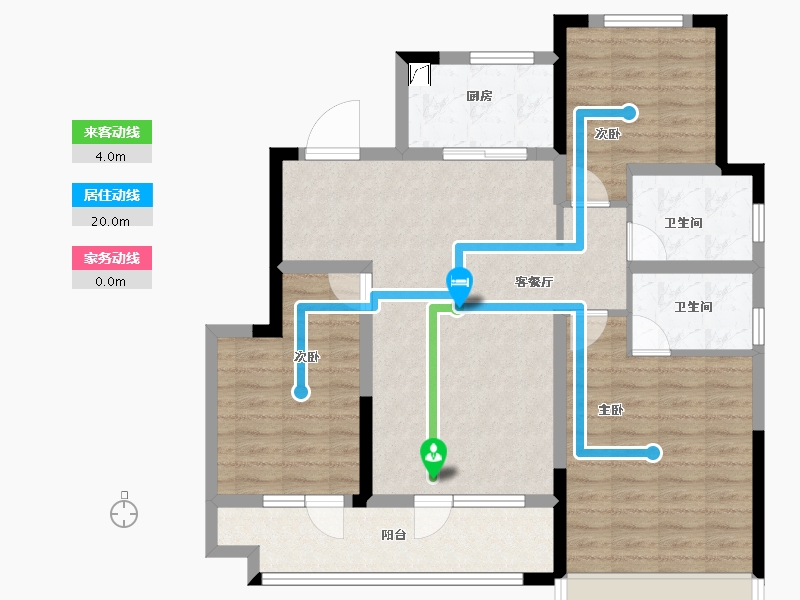 山东省-青岛市-中铁建·青岛WELL健康城-96.74-户型库-动静线