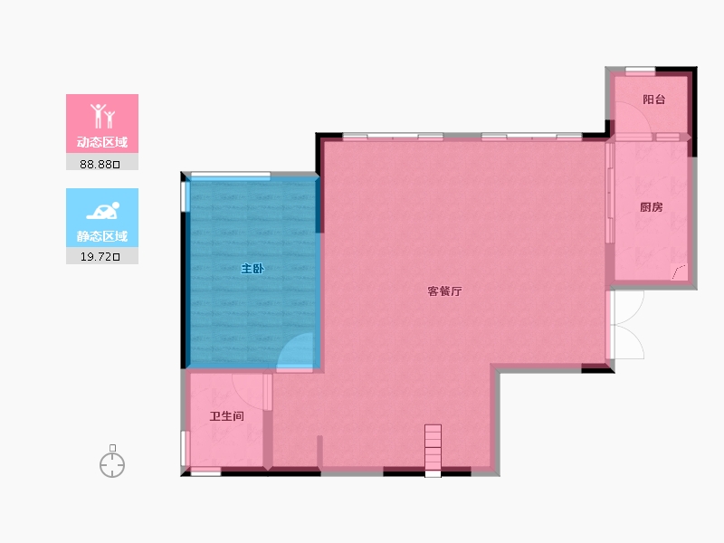 重庆-重庆市-新鸥鹏巴川郡-101.38-户型库-动静分区