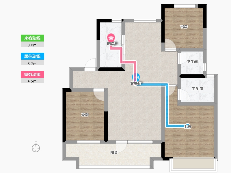 山东省-青岛市-玉兰璟园-89.96-户型库-动静线