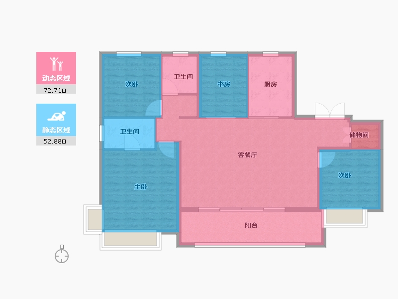 陕西省-西安市-泷悦长安-114.40-户型库-动静分区