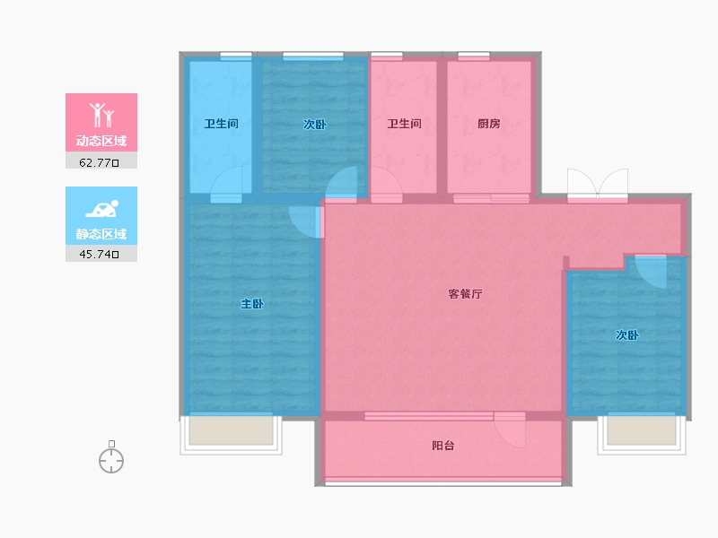 山东省-青岛市-新都学府-97.00-户型库-动静分区